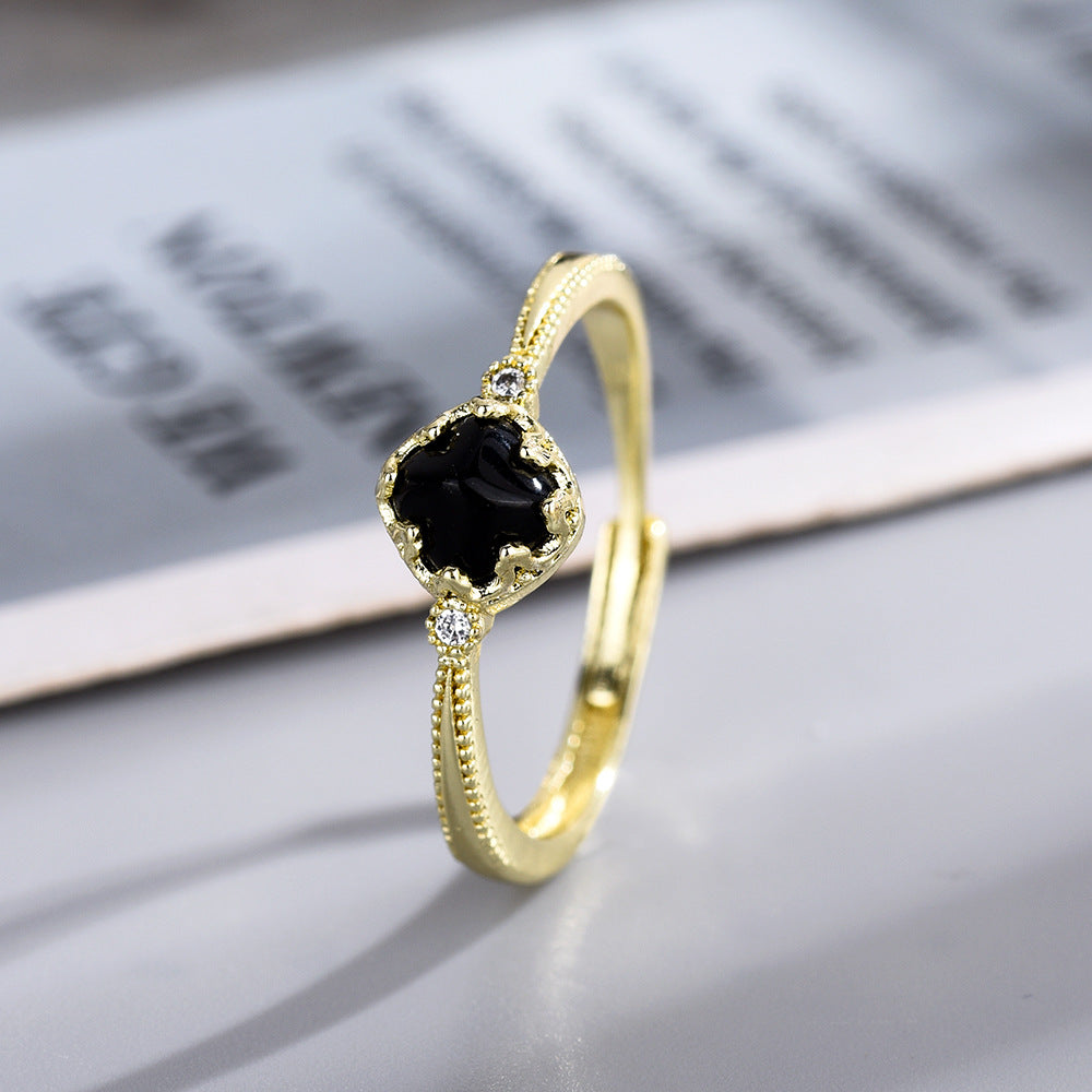 Tower Sugar Purple Black Gem Female Rings