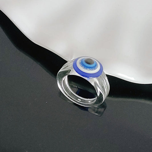 Devil's Eye Blue Eyes Acrylic Vintage Rings