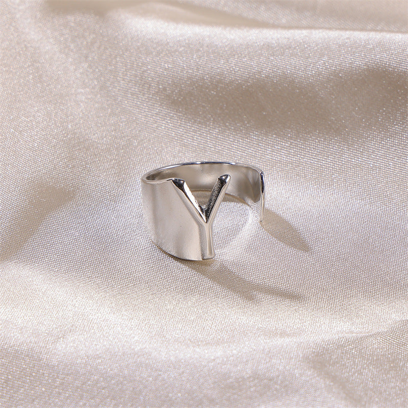 Letters Female Style Fashion Knuckle Personality Vintage Stainless Rings