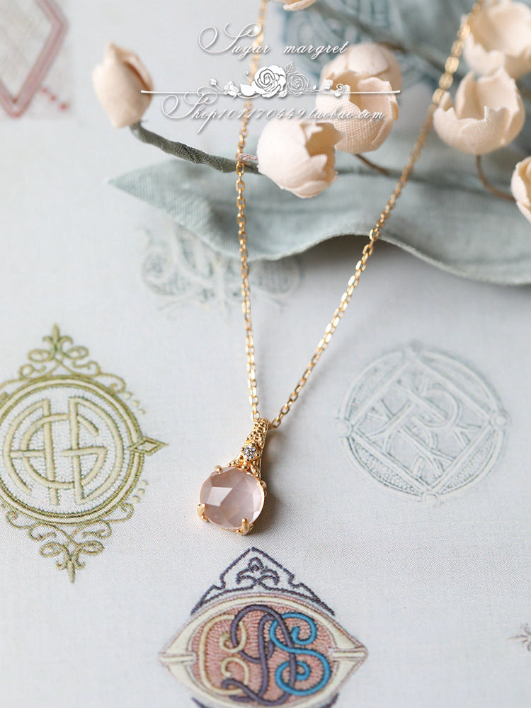 Women's Classic Retro Live Broadcast Style Pink Crystal Open Rings