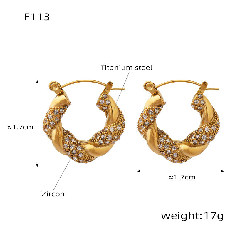 Luxury Twist Vintage Gold U-shaped Fashion Earrings