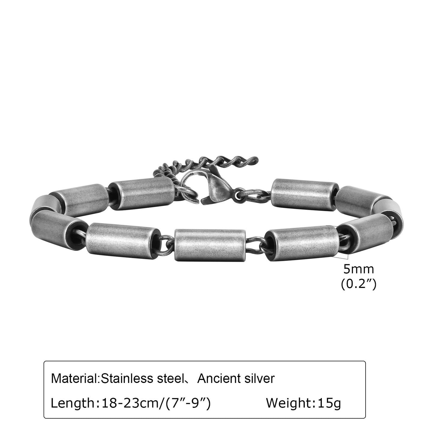 Men's Stainless Steel Handmade Chain Vintage Old Bracelets