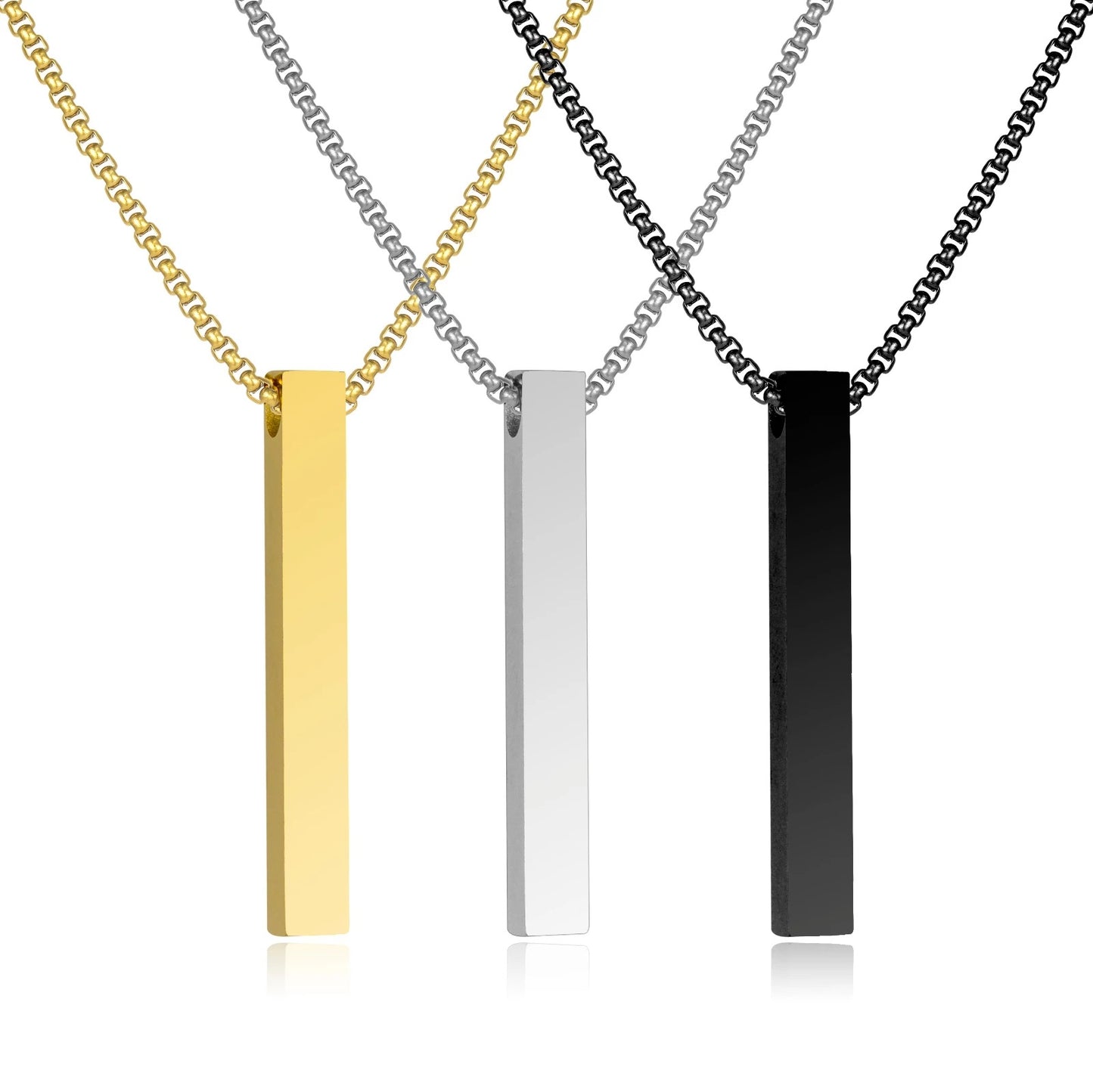 Simple Style Metal Strip Stainless Steel Trendy Hip Necklaces