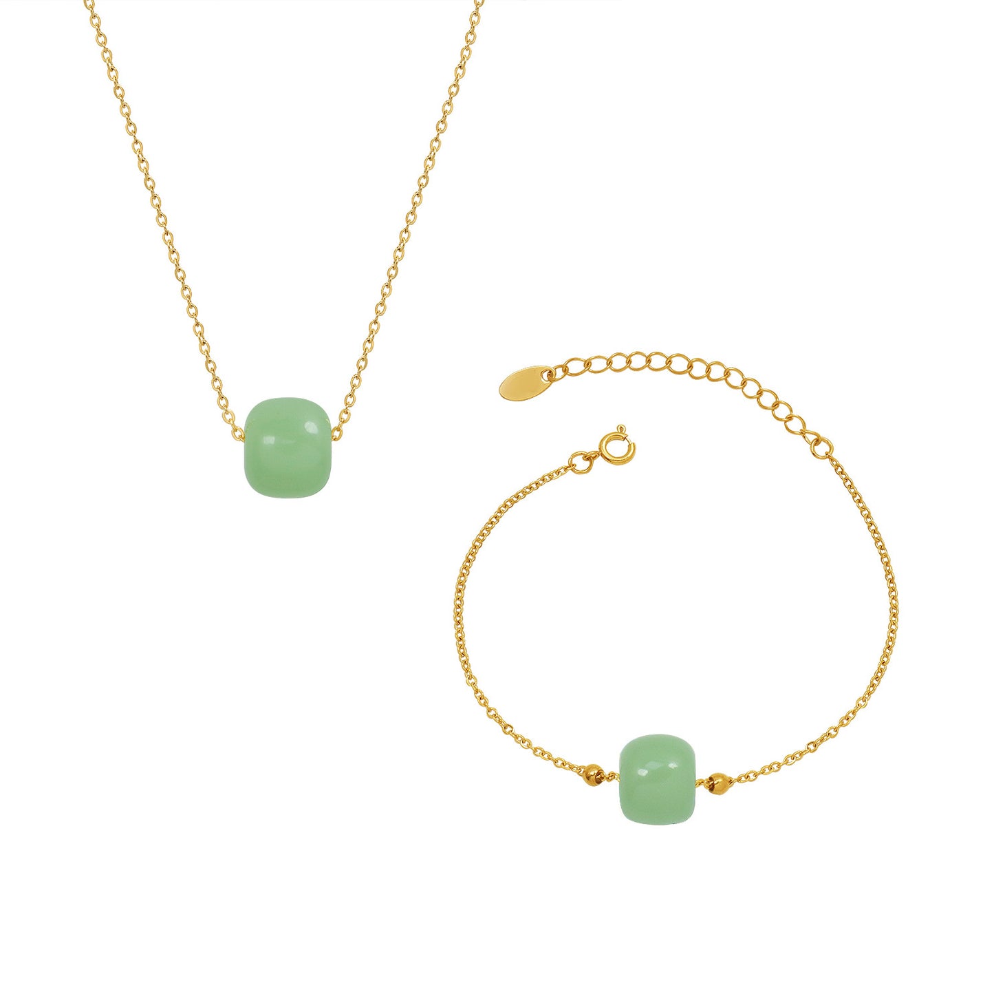 Li Jade Ball Clavicle Chain Simple Jewelry Set