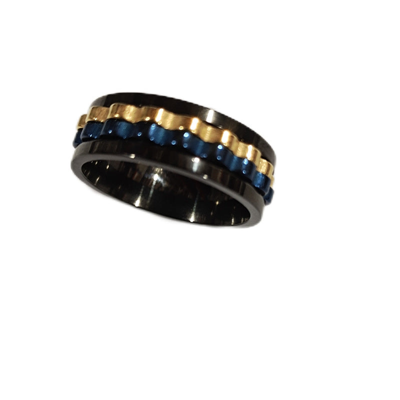 Women's & Men's Gear Batch Flower Stainless Steel Decompression Fashion Personality Rings