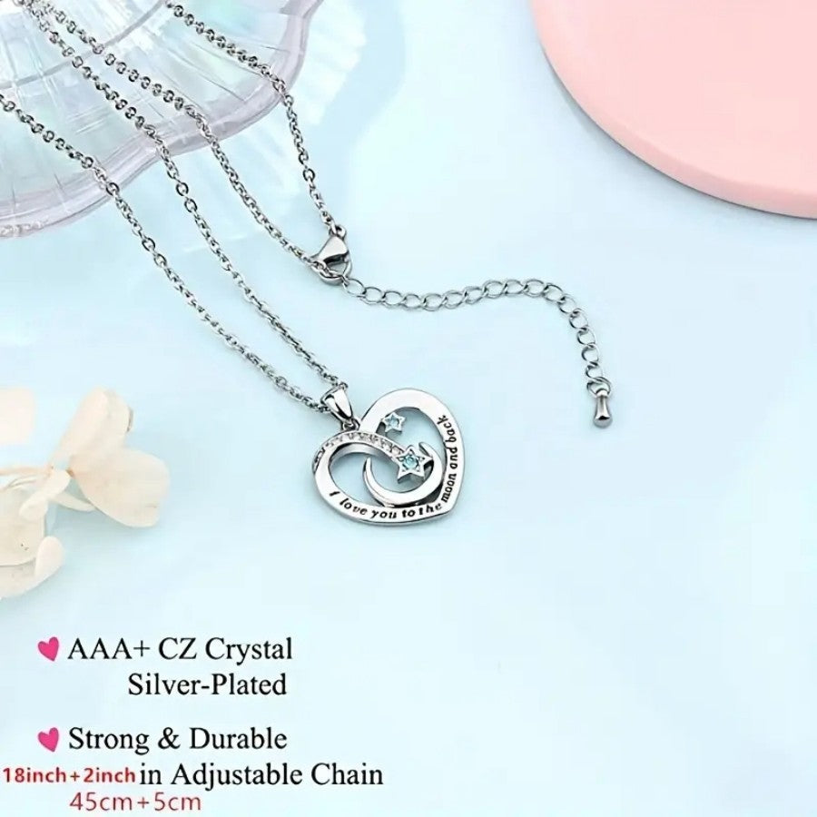 Steel Star Hit The Moon Hollow Necklaces