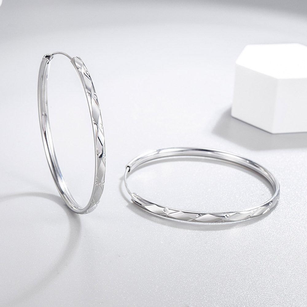 Graceful Bead Big Ear Slimming High-grade Earrings