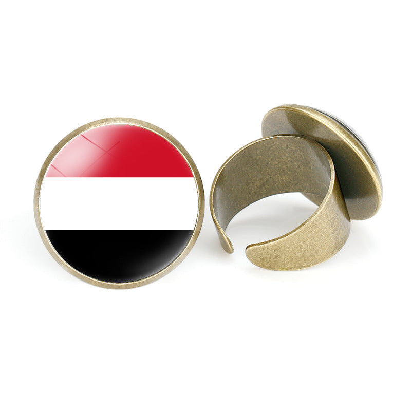 Asian Flags Vintage Open Bahrain Turkey Rings