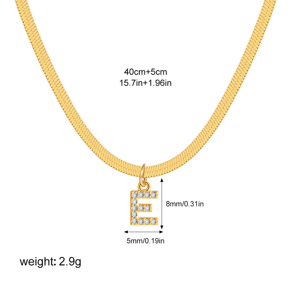 Stainless Steel Snake Bones Chain Letter Necklaces