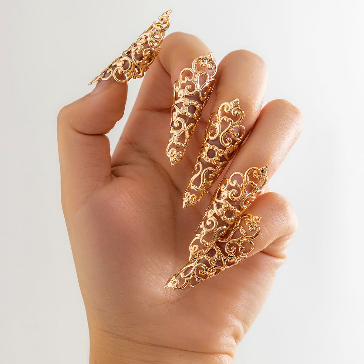 Women's Ornament Gothic Style Hollow Tapered Fingernail Niche Rings