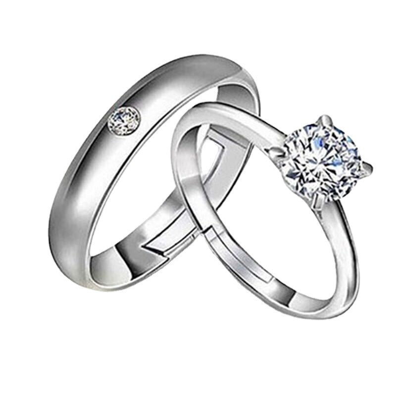 Women's & Men's Sier Ornament Korean Style Simple Couple Rings