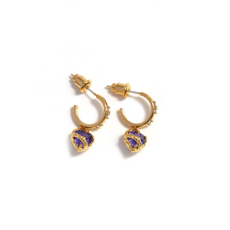 Women's Simple Niche High-grade Zircon Elegant Light Extravagant Love Earrings