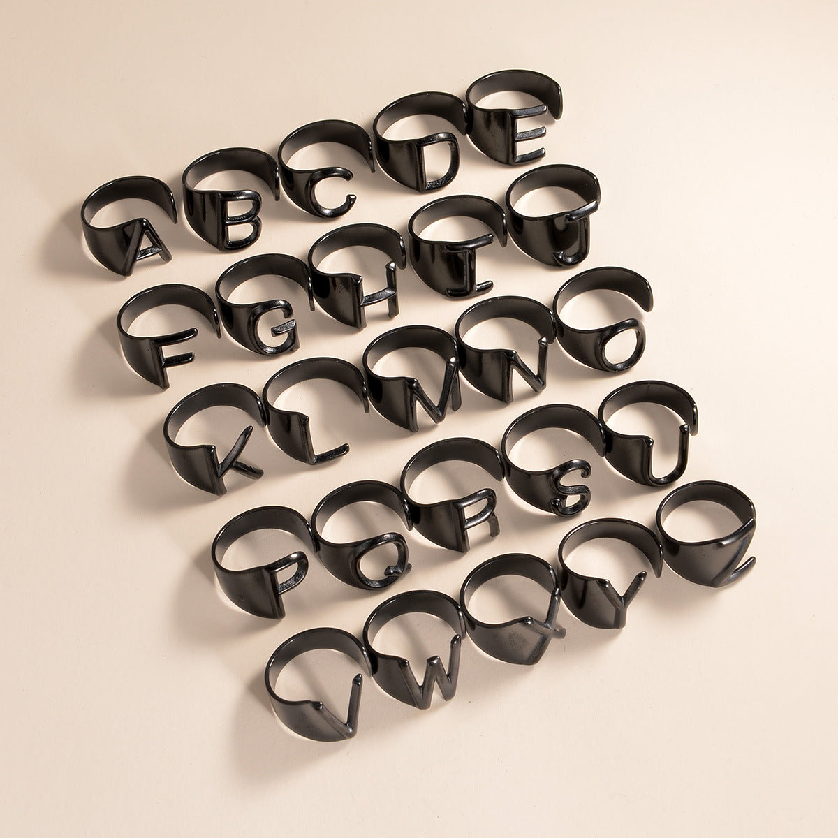 Jewelry English Letters Opening Titanium Steel Rings