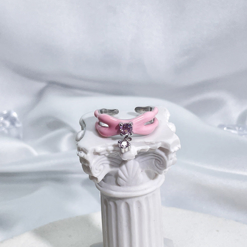 Bow Tie Open Female Sweet Cool Fashion Rings