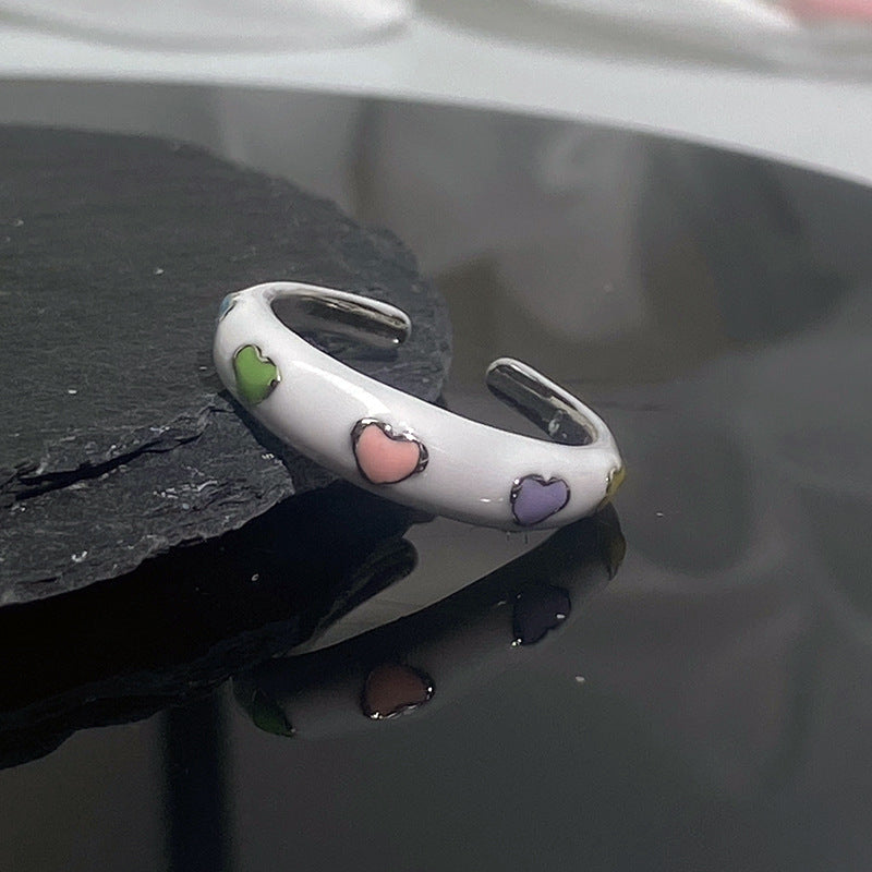 Cream Style Niche Design Personality Cartoon Creative Rings