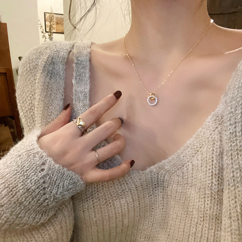 Women's Minimalist Double Light Luxury Minority Clavicle Rings