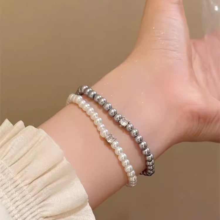 Zircon Female Korean Retro Elastic String Bracelets