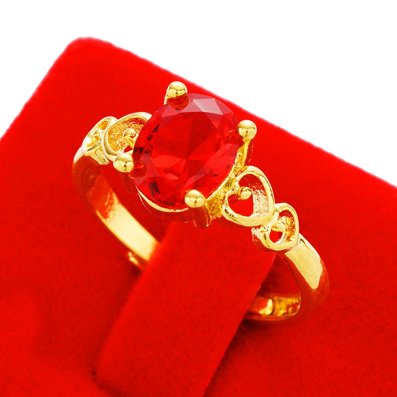 Women's Imitation Diamond Colored Gemstone No Color Rings