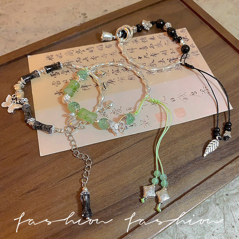 Style Butterfly Tassel Bamboo Beaded Female Bracelets