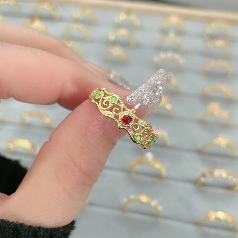 Flower Fashion Personalized Opening Adjustable Index Finger Rings