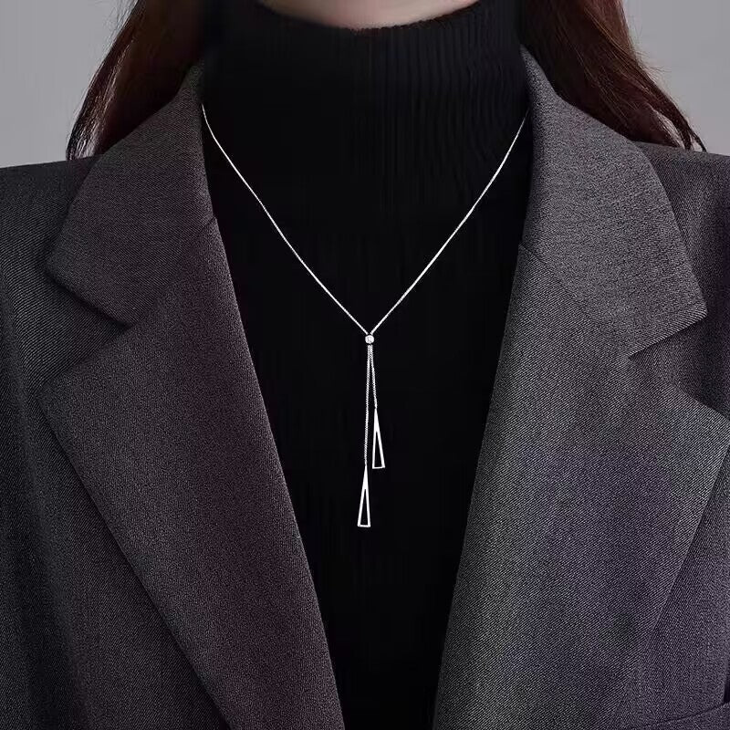 Women's Sweater Chain High-grade Long Pearl Titanium Necklaces