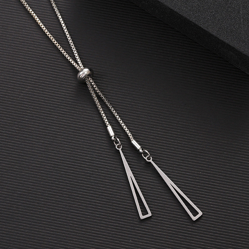 Women's Style Simple Sweater Chain Design Geometric Triangle Necklaces