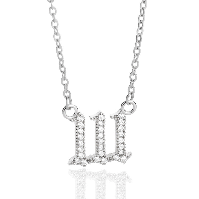 Women's & Men's Digital Angel Zircon Couple Ancient English Necklaces