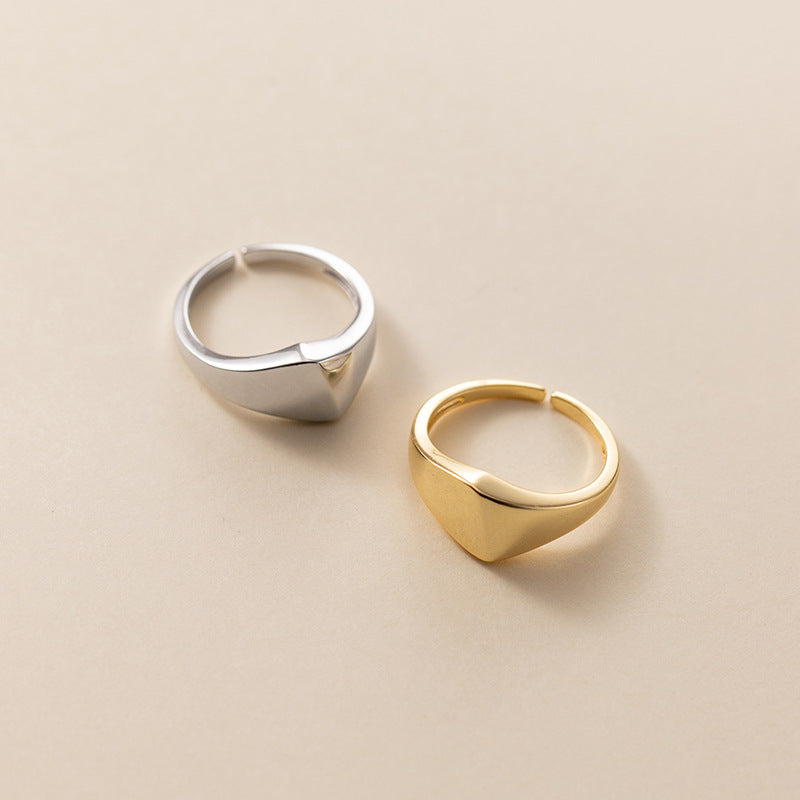 Small Tail Simple Glossy Korean Style Fresh Geometric Trimming Rings