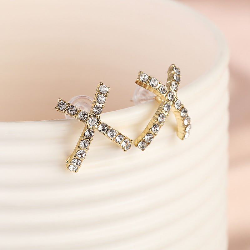 Fashion Geometry Pattern Diamond Female Korean Earrings