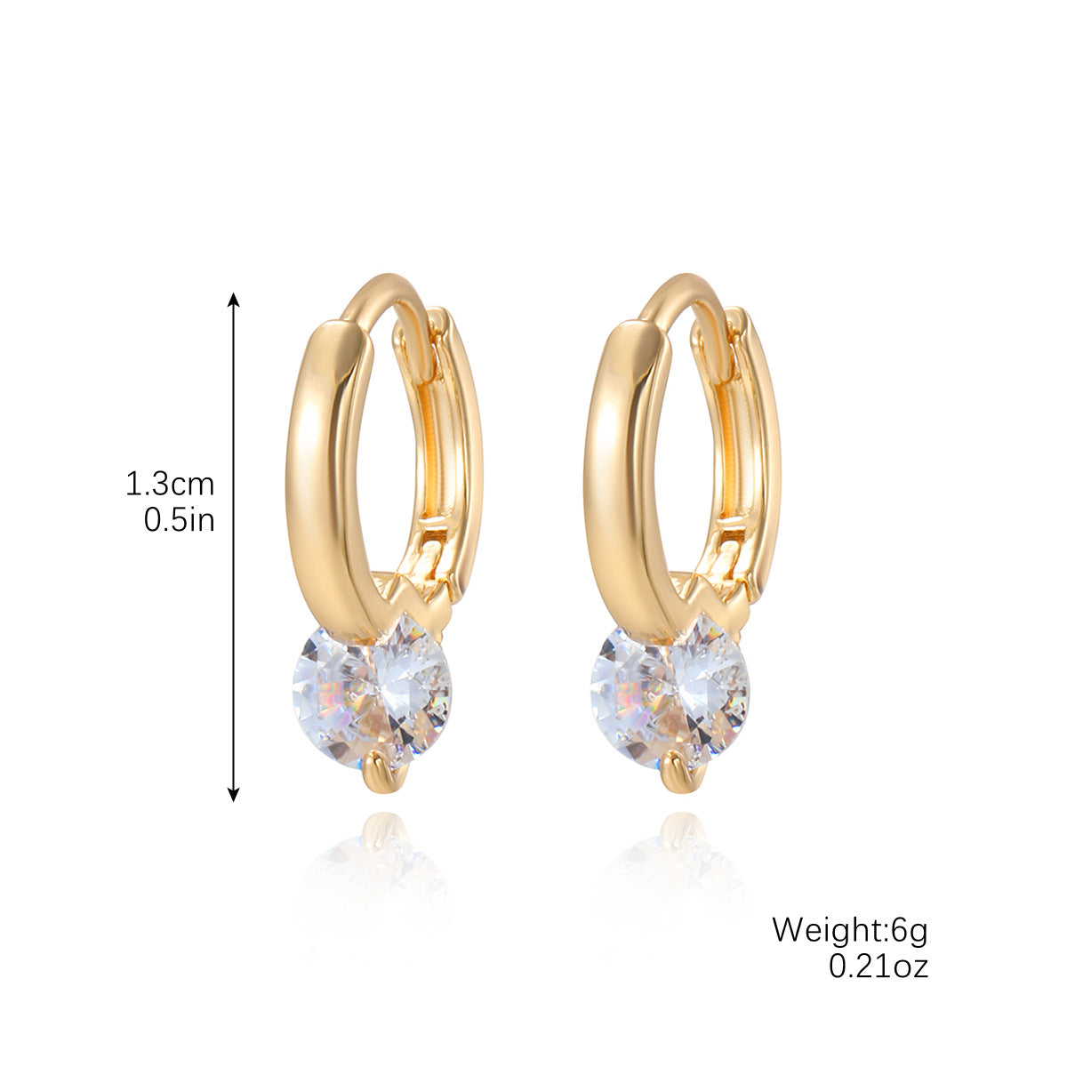 Zirconium Gold Plated Moissanite Ear Clip Suit Wind Simple Rings