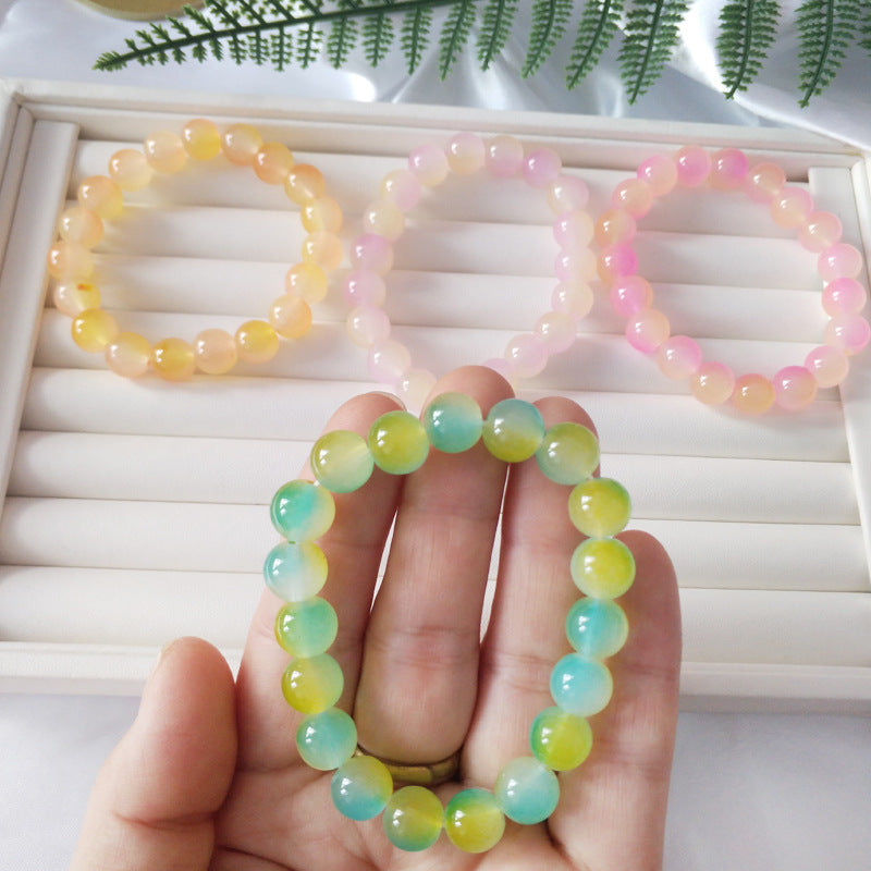 Gradient Ice Transparent Two-color Colored Glaze Bracelets