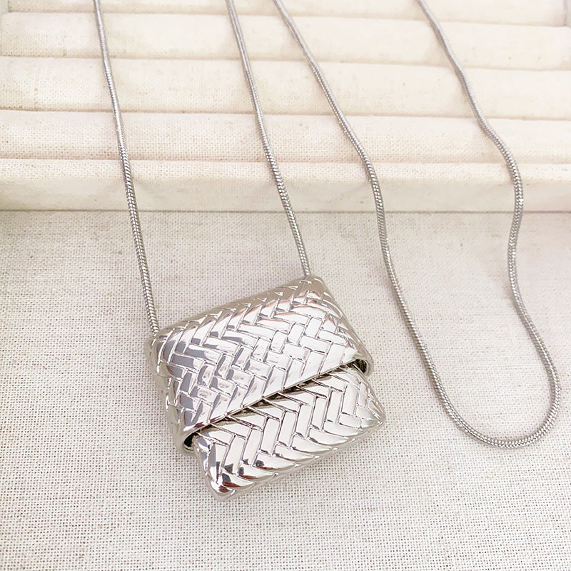 Mini Small Bag Woven Niche Twin Long Necklaces