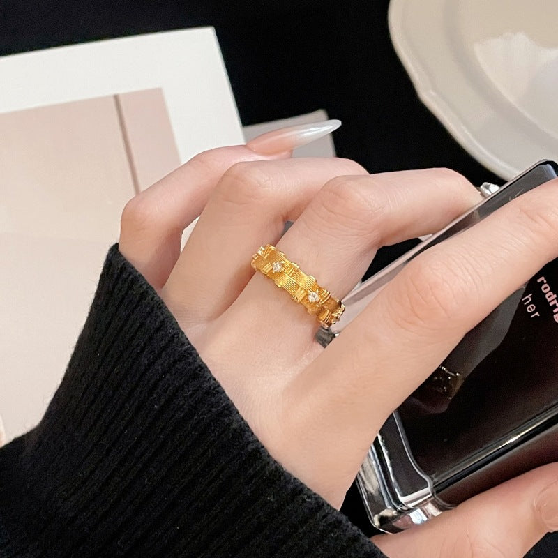 Twist Weave Ancient Brushed Open Personality Rings