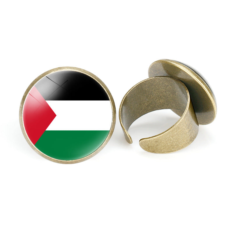 Asian Flags Vintage Open Bahrain Turkey Rings