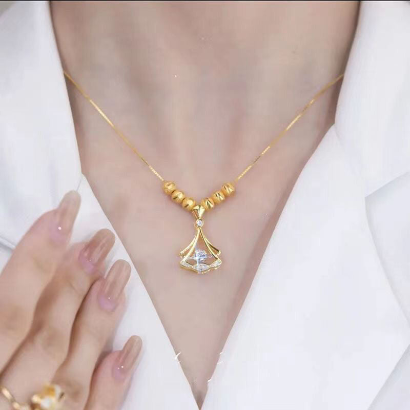 Fan-shaped Titanium Steel Female Fashion Light Luxury Necklaces