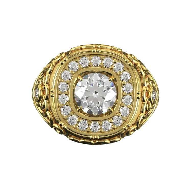 Men's Striped Simple Fashion Square Man's Full Rings
