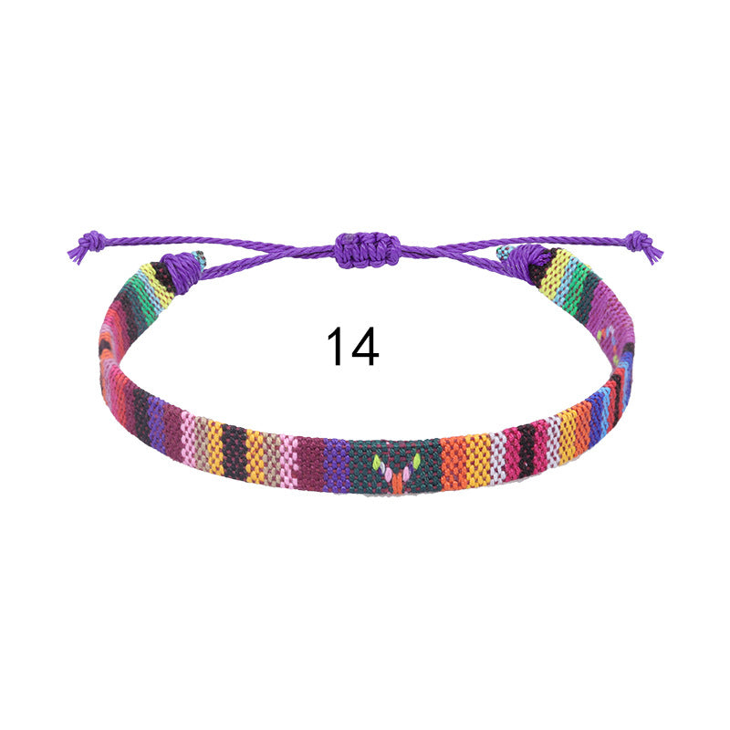 Style Cotton Linen Woven Fabric Carrying Bracelets