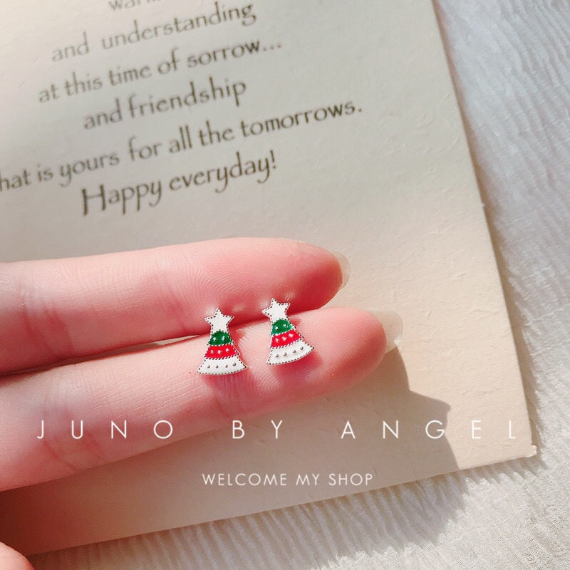 Women's Sier For Red Niche Design Christmas Earrings