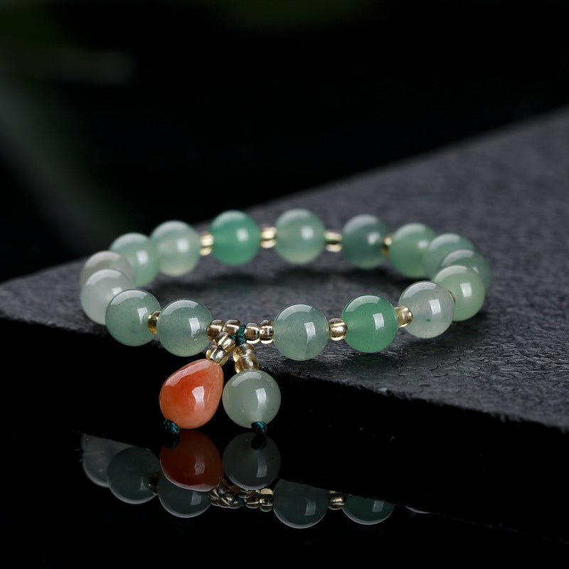 Women's Natural Jade Safety Buckle Colored Beaded Bracelets