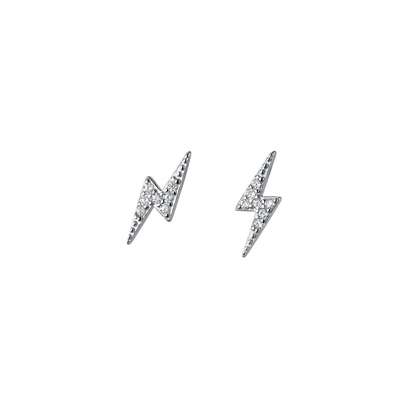 Women's Sterling Sier Small Cold Style Rhinestone Earrings