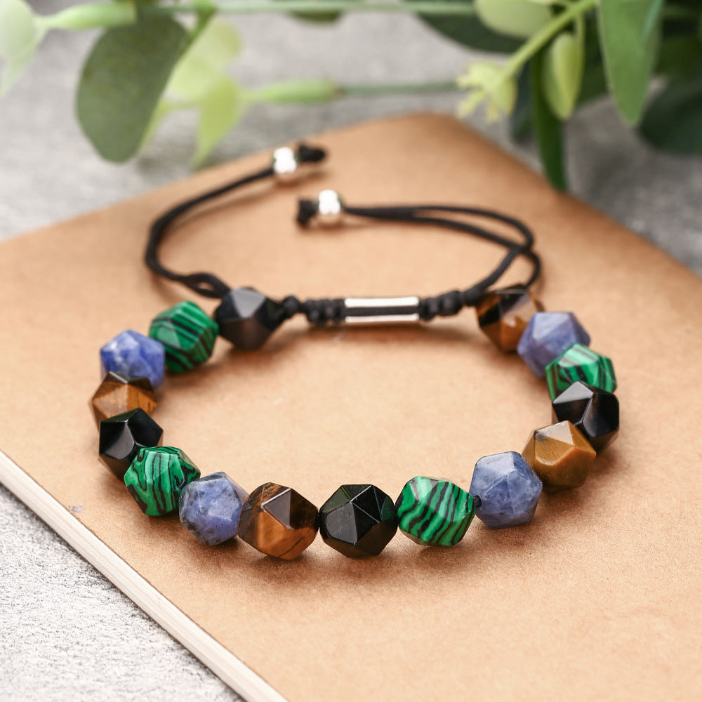 Live Broadcast Volcanic Rock Black Agate Map Stone Beaded Bracelets