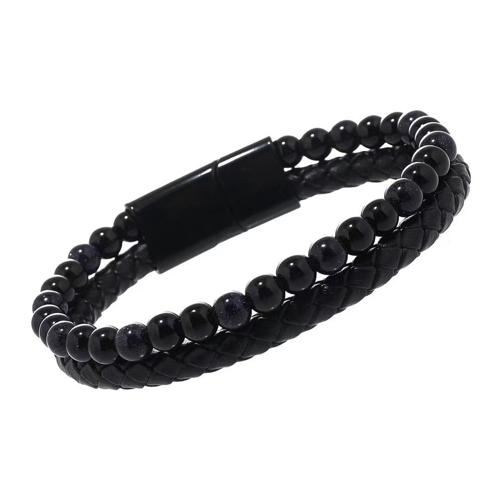 Men's Volcanic Tiger Eye Beaded Natural Stone Bracelets