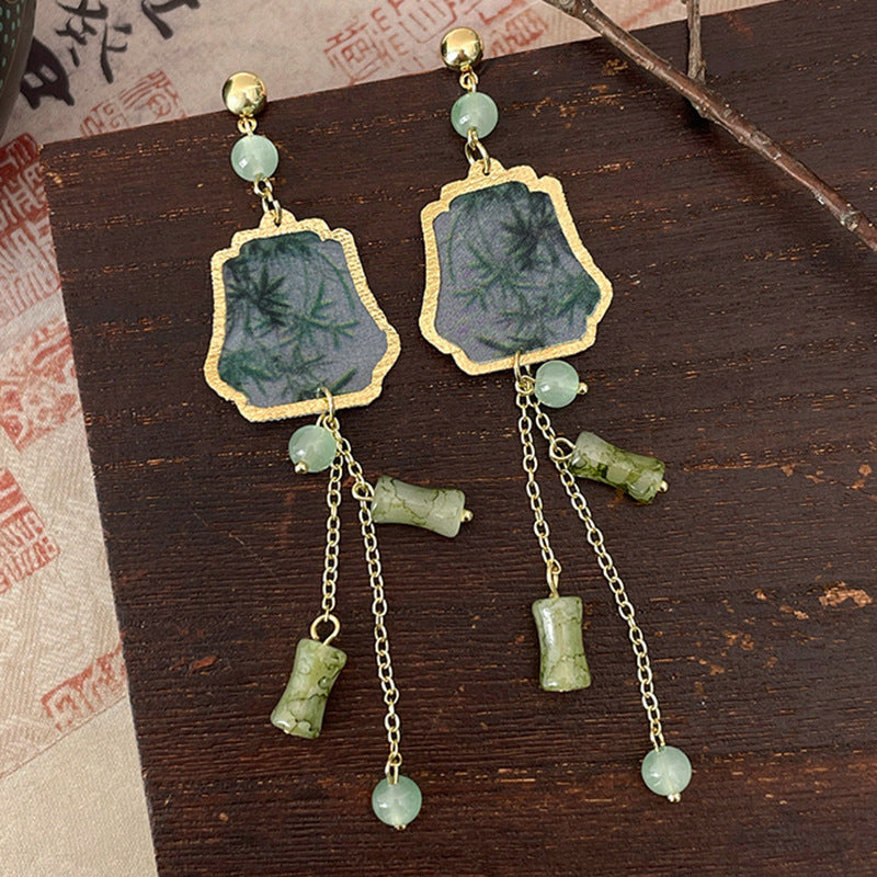 Women's Chinese Style Series Fan Han Clothing Earrings