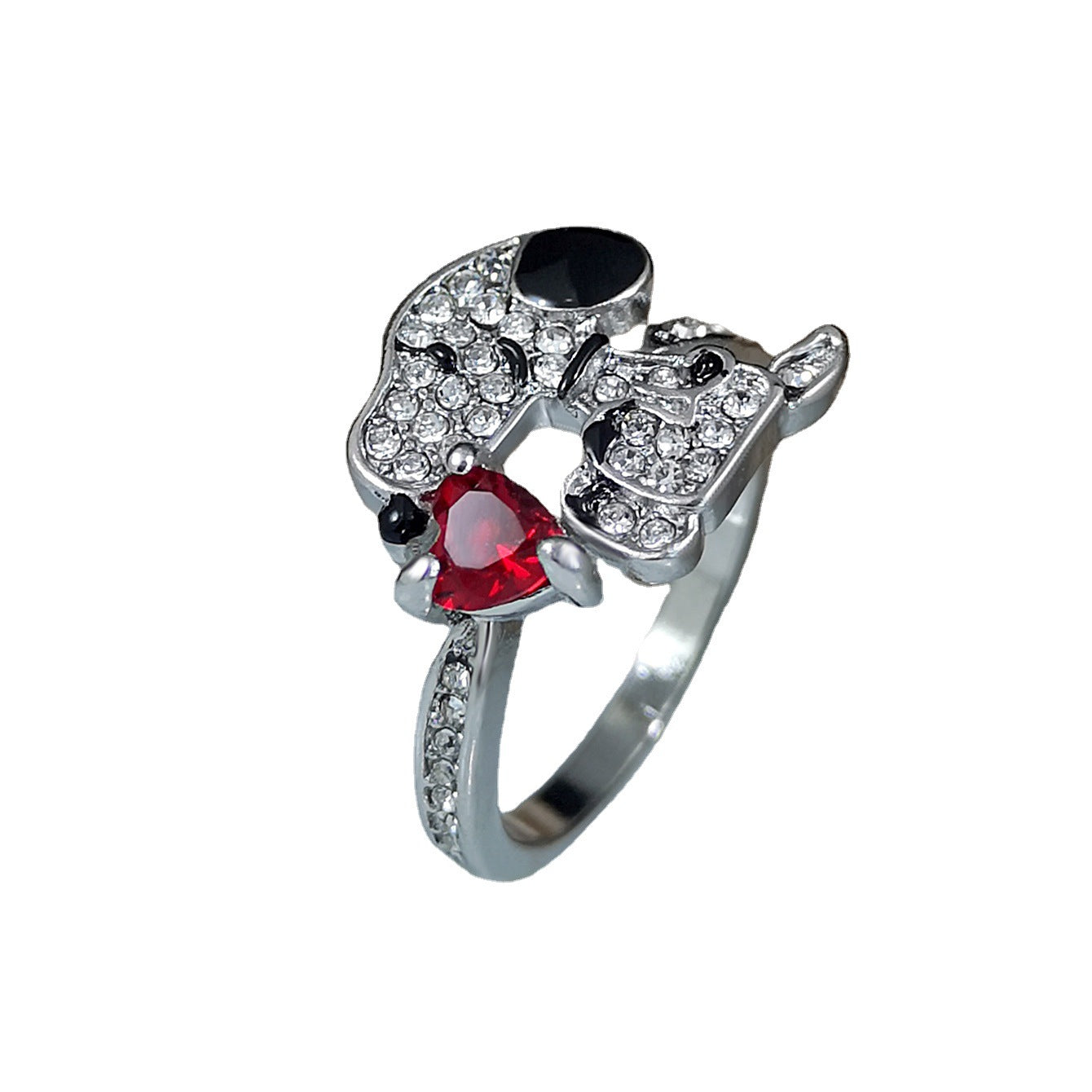Women's & Men's Cartoon Cute Snoopy Diamond Inlaid Zircon Rings