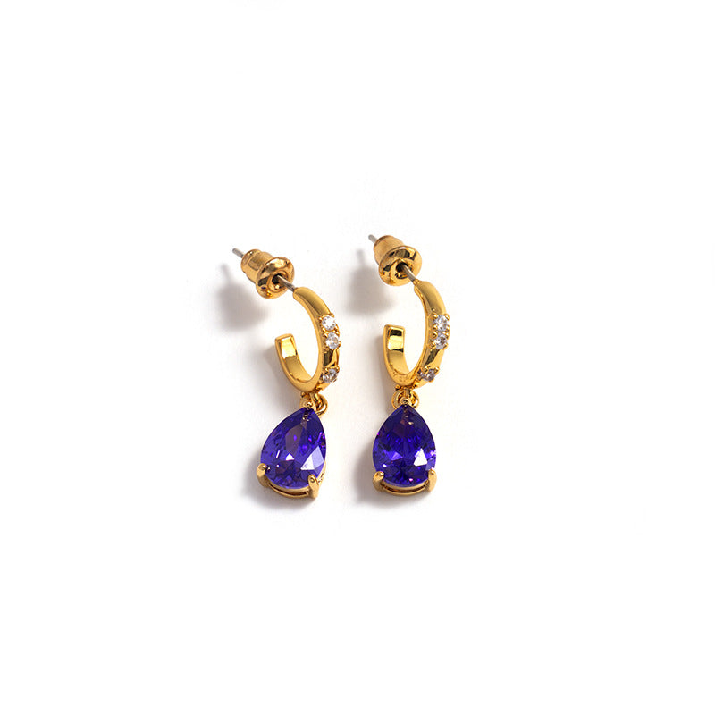 Women's Simple Niche High-grade Zircon Elegant Light Extravagant Love Earrings