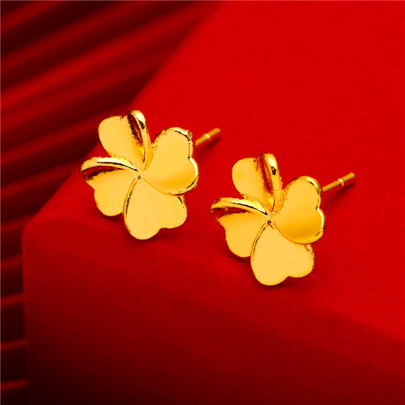 Women's Gold Small Ear Bar Simulation European Coin Earrings
