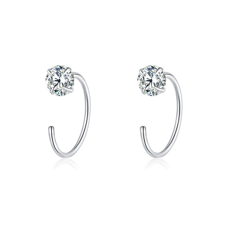 Women's Sterling Sier Pure Elegant Ear Niche Earrings