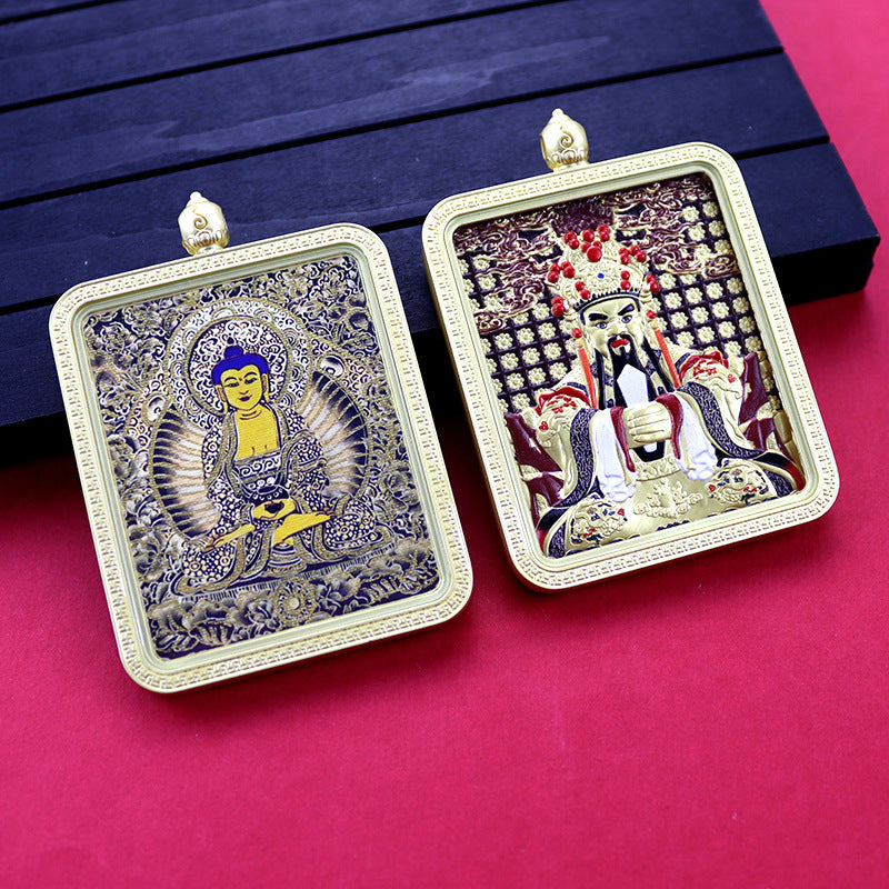 Three-dimensional Five-master Hand Painted Golden Outline Black Gold Pendants