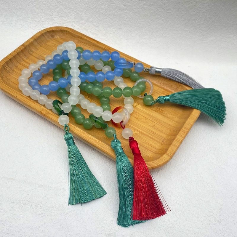 Cui Glazed Stone Flexible Hand Pieces Buddha Bracelets