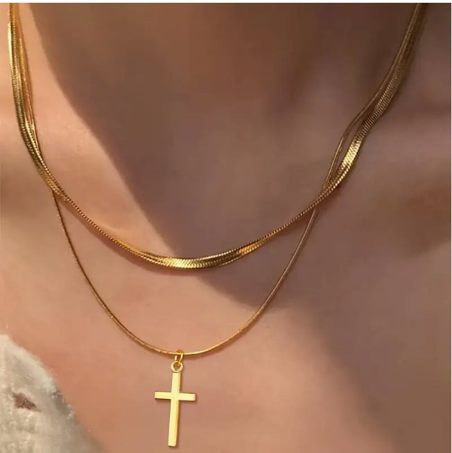 Women's Snake Bones Chain Cross Fashion Like Necklaces